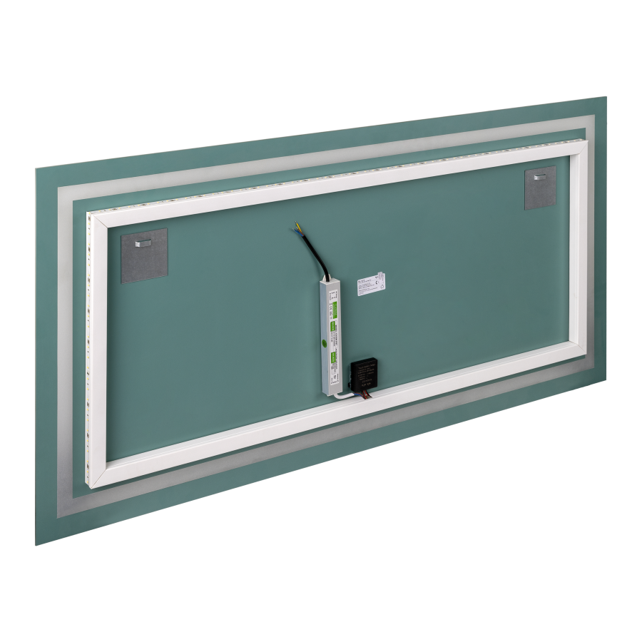 Rectangular horizontal LED mirror 120x60 cm (with built-in switch, with margin, 4000K)